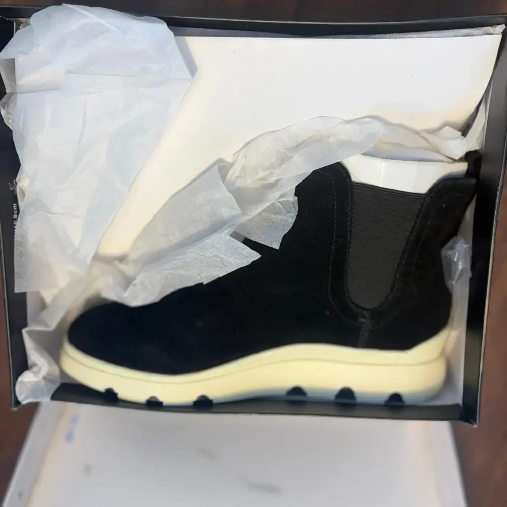 Nine West CALA Suede Slip on Sneaker Boots 6.5 Black NWT Suede Ankle Booties